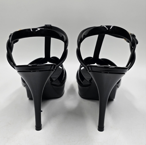 YSL Tribute Platform Sandals Vitello Vernice Soft - 38 - Picture 9 of 16